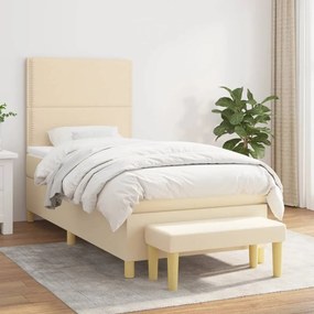 Giroletto A Molle Con Materasso Crema 90x190 Cm İn Tessuto /