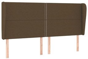 Testiera ad orecchio marrone scuro 183x23x118/128 cm in tessuto