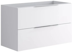 Armadietto bagno a terra Brera 2 cassetti P 45.5 x L 99.5 x H 60 cm laccato opaco bianco