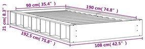 Giroletto Marrone Cera 90x190 cm in Legno Massello di Pino