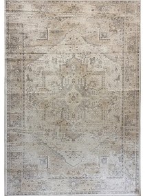 Tappeto Lotus orientale in viscosa beige, L 200 x L 140 cm