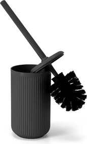 Set accessori bagno completo di 4 pz grigio cannettato Arizona