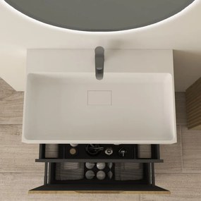 Mobile da bagno sottolavabo Cortina L70 X P45 X H 79cm, cannettato, rovere tabacco