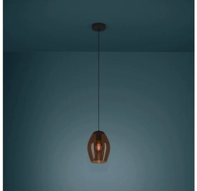 Eglo 390159 - Lampadario a sospensione con filo ESTANYS 1xE27/40W/230V marrone