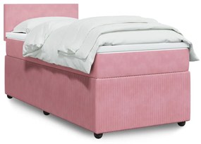 Giroletto A Molle Con Materasso Rosa 100x200 Cm İn Velluto /