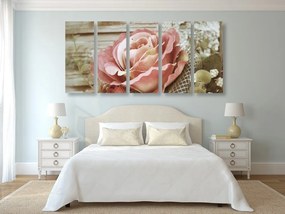 Quadri 5 pezzi – Rose vintage eleganti