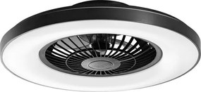Ventilatore da soffitto LED-GARBIN-NER pale trasparenti, struttura nero ø 60 cm INTEC