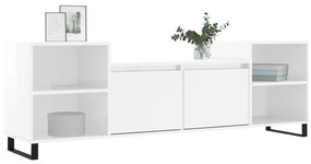 Mobile porta tv bianco lucido 160x35x55 cm in legno multistrato