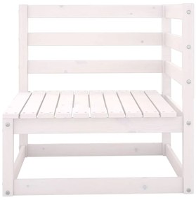 Set divani da giardino 6 pz bianco in legno massello di pino