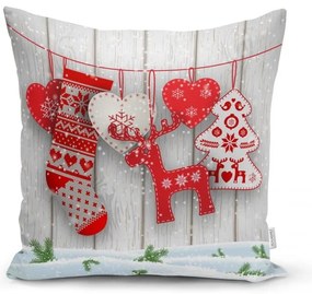 Set di 4 federe natalizie e runner da tavola Fiocchi di neve - Minimalist Cushion Covers