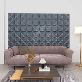 Pannelli Murali 3d 24 Pz 50x50 Cm Grigi Origami 6 M² /