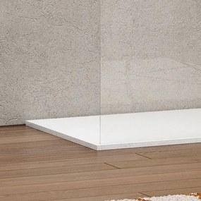 Kamalu - Vetro per doccia walk in 110 cm con profilo nero opaco KW-100B