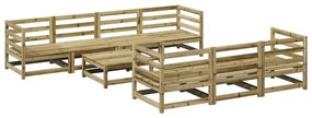 Set divani da giardino 8 pz in legno impregnato di pino