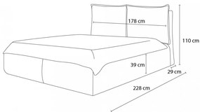 Letto matrimoniale beige imbottito con spazio contenitivo con griglia inclusa 160x200 cm Garance – Bobochic Paris
