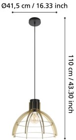 Eglo 43767 - Lampadario a sospensione con filo STILLINGTON 1xE27/40W/230V oro