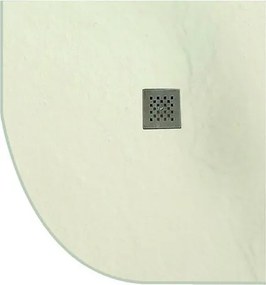 Piatto doccia 80x80 semicircolare effetto pietra crema - KAMALU