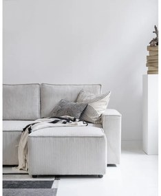 Divano letto angolare in velluto a coste bianco Brave Dave - Miuform