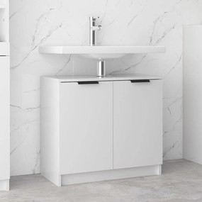 Mobile Da Bagno Bianco Lucido 64,5x33,5x59 Cm Legno Multistrato /