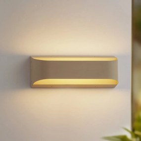 Lindby Applique da esterni LED Lenore, beige, metallo, 36,5 cm