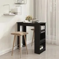 Tavolino da Bar con Ripiani Nero 102x50x103,5 cm in Truciolato cod mxl 29858