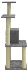 Albero per gatti con tiragraffi in sisal grigio chiaro 105 cm