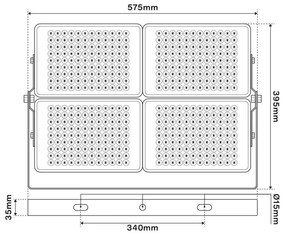 Faro LED 400W Modulare, IP65 130 lm/W Colore  Bianco Naturale 4.000K