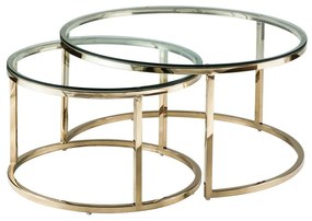 Tavolino a scomparsa in vetro temperato e acciaio inossidabile Dorato - MAEVANE II di Pascal MORABITO