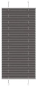 Tenda Plissettata Nera 55x100 Cm Larghezza Tessuto 54,4 Cm /