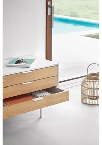 Mobile TV bianco-colore naturale effetto rovere 180x52 cm Sierra – Teulat