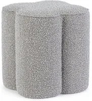 Pouf 40x40x45 cm Cointa in Boucl Grigio