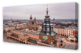Quadro su tela Chiese invernali panorama di Cracovia 100x50 cm