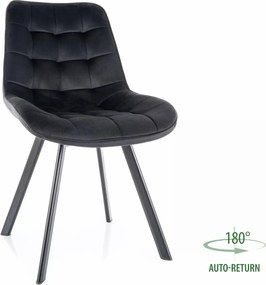 Sedia Monti Velvet in velluto nero – 51x44x88 cm