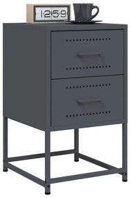 Comodini 2 Pz Antracite 36x39x60,5 Cm İn Acciaio /