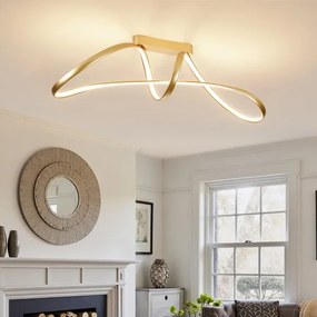 Brilagi-LED Plafoniera dimmerabile a soffitto TWISTER LED/60W/230V 3000-6000K dorata + telecomando