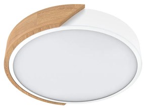 Plafoniera LED Rotonda 18W CCT Ø300mm Legno/Bianco