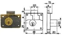 serratura da applicare 1/2 scatola con cilindro una mandata - mm.40 fer57233