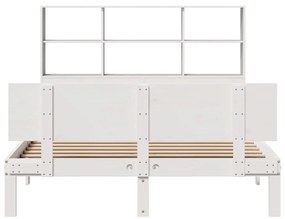 Letto libreria senza materasso bianco 140x200 cm legno di pino