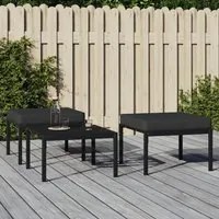 Poggiapiedi Giardino con Cuscini Grigi 2pz 60x60x35 cm Acciaio 362719