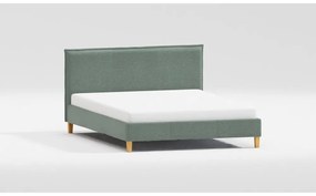 Letto matrimoniale imbottito verde con griglia 140x200 cm Tina - Ropez