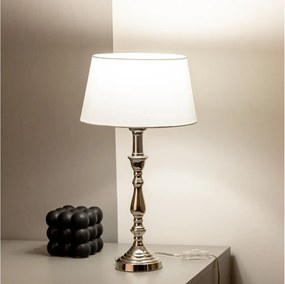 Brilagi - Lampada da tavolo CERIA 1xE27/60W/230V Ø 25 cm cromo lucido/bianco