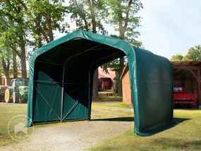 TOOLPORT Tenda agricola 4x4m, verde scuro, Telo in PVC, fissaggio per cemento - (49909)