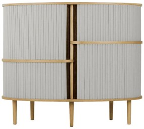 Armadietto grigio/di colore naturale con effetto rovere con ante scorrevoli 120x100x50 cm Audacious – UMAGE