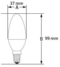 Lampada LED E14 6W, C37, 105lm/W Colore  Bianco Naturale 4.000K