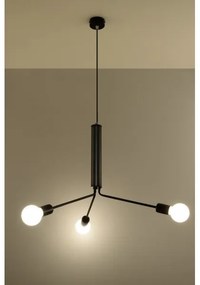 Lampadario a sospensione con filo DUOMO 3D 3xE27/60W/230V nero