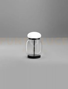 Faro lampada da tavolo s cristallo bianco montatura nero opaco 2 l2...