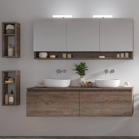 Mobile bagno sospeso 155 cm con doppio cassetto SP-155P - KAMALU