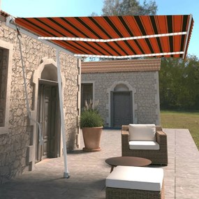 Tenda Automatica Sensore Vento E Led 350x250 Cm Arancio Marrone /