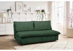 Divano verde allungabile con rivestimento in velluto a coste 184 cm Isadora – Bobochic Paris
