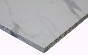 Piano cucina in truciolare rivestito in laminato hpl marmo bianco Marmo Bianco L 304 x P 63 cm, spessore 3.8 cm