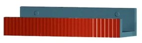 Mensola per bagno Niwa L 40 cm laccato opaco blu pacifico con vetro paprika